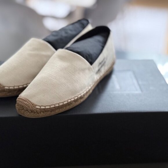 BRAND NEW: Saint Laurent Embroidered Canvas Espadrille - Picture 3 of 7